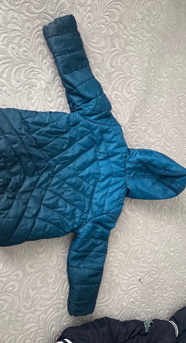 Erkek Çocuk Mavi Fermuarlı Kapüşonlu Mont - Görsel 2