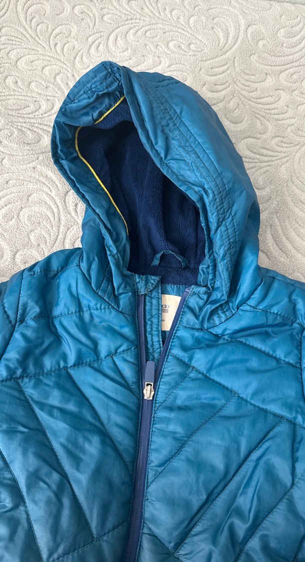 Erkek Çocuk Mavi Fermuarlı Kapüşonlu Mont - Görsel 3