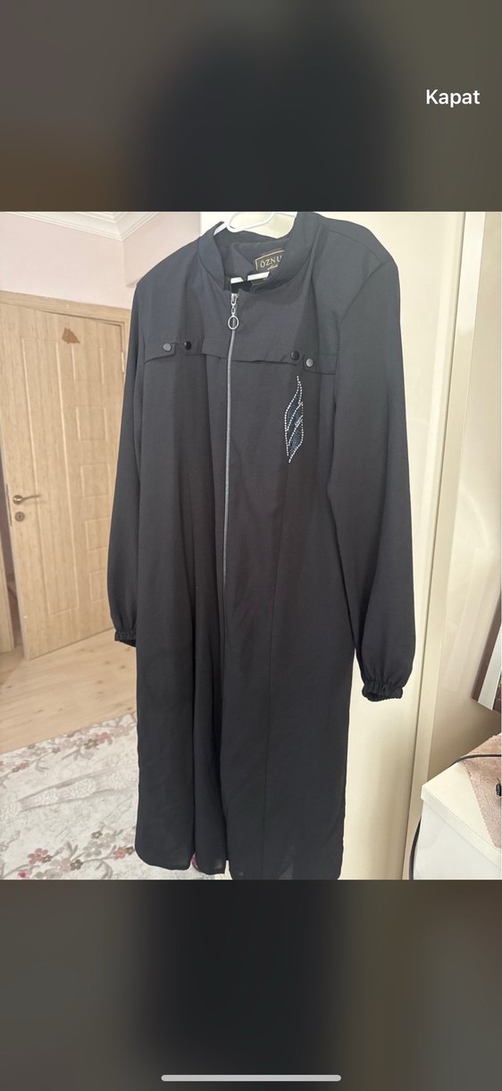 Siyah Uzun Kadın Kaban - Görsel 2