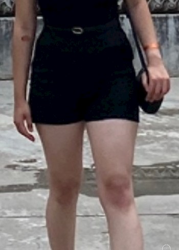 Siyah mini bisiklet Yaka Kolsuz şort tulum - Görsel 6