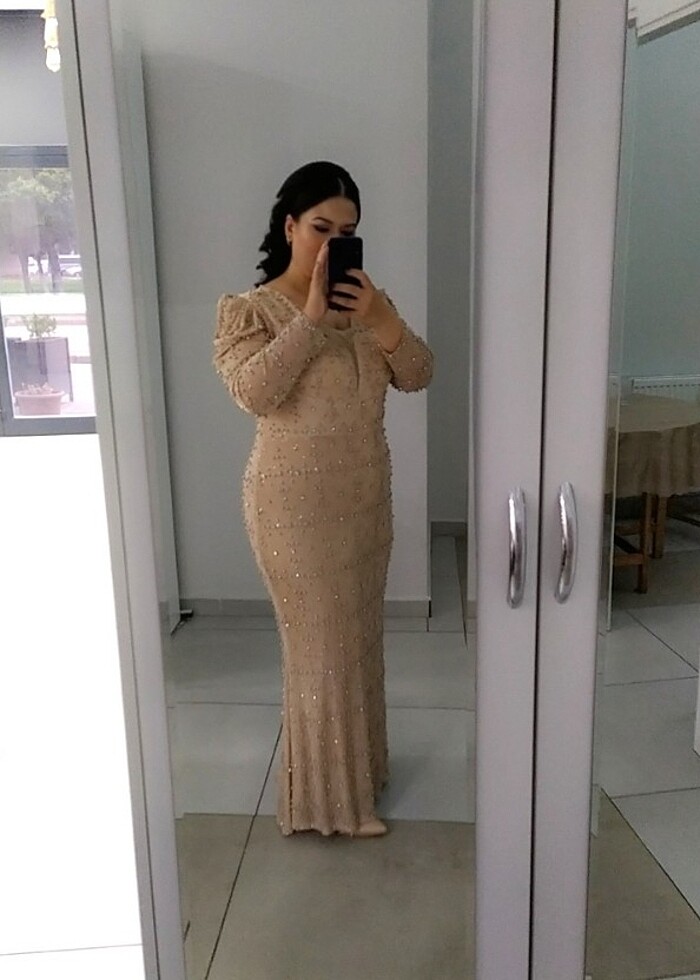 Taşlı boncuklu abiye  - Görsel 2