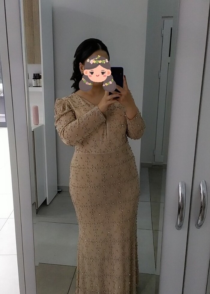 Taşlı boncuklu abiye  - Görsel 3