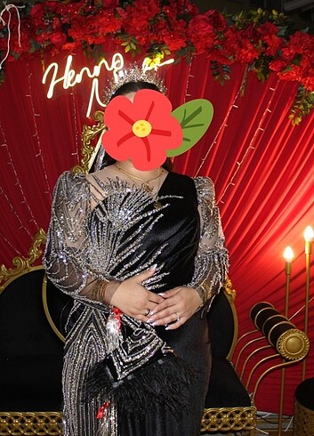 Kadife kına elbisesi - Görsel 6