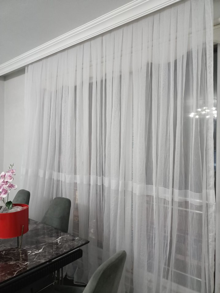 Modern Beyaz Şeffaf Tül Perde - Görsel 2