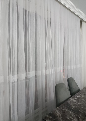 Modern Klasik Beyaz Tül Perde - Görsel 4