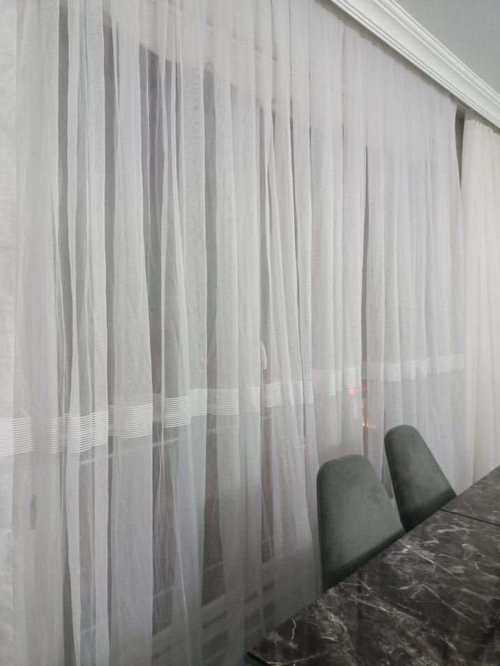 Modern Klasik Beyaz Tül Perde - Görsel 4