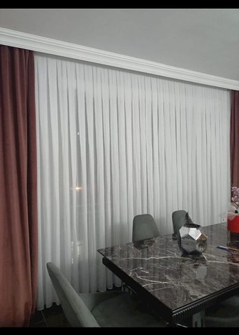 Modern Klasik Beyaz Gri Perde - Görsel 2