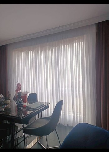 Modern Klasik Beyaz Gri Perde - Görsel 6