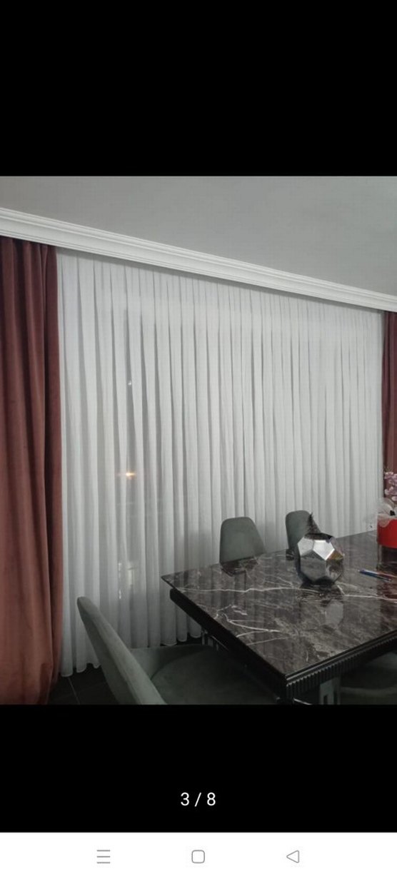 Modern Klasik Beyaz Gri Perde - Görsel 2