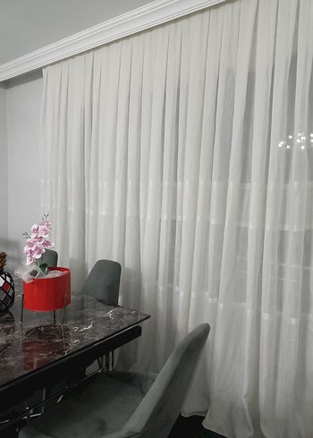 Modern Klasik Beyaz Ekose Perde - Görsel 3