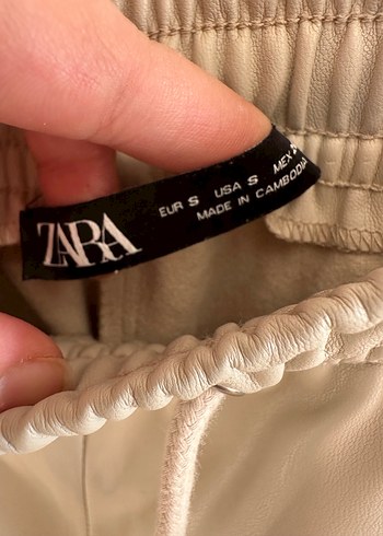s Beden Zara Bej Deri Kadın Pantolon