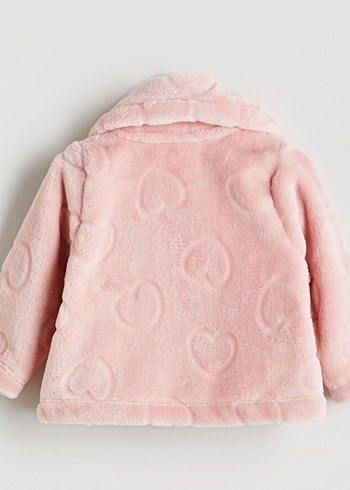 Kürklü Pembe Bebek Kışlık Mont - Görsel 3