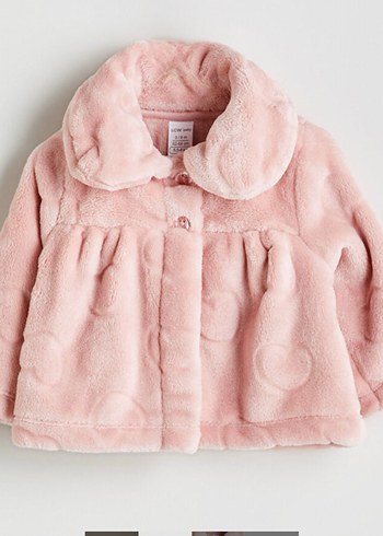 Kürklü Pembe Bebek Kışlık Mont - Görsel 2