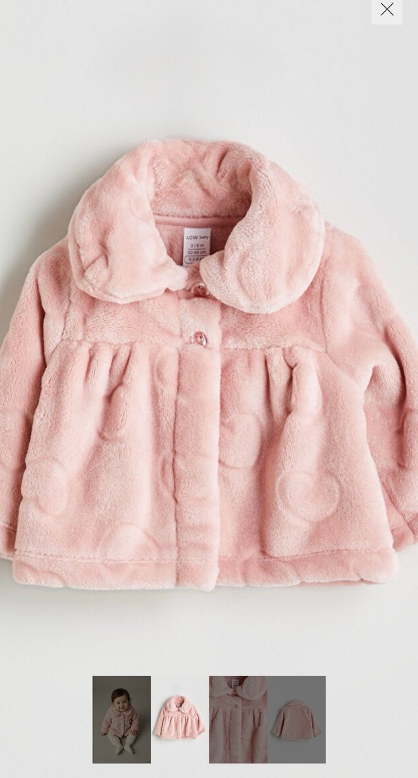 Kürklü Pembe Bebek Kışlık Mont - Görsel 2