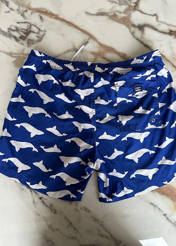 Erkek Çocuk Mavi Balina Desenli Deniz Şortu - Görsel 2