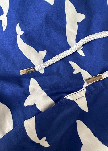 Erkek Çocuk Mavi Balina Desenli Deniz Şortu - Görsel 3