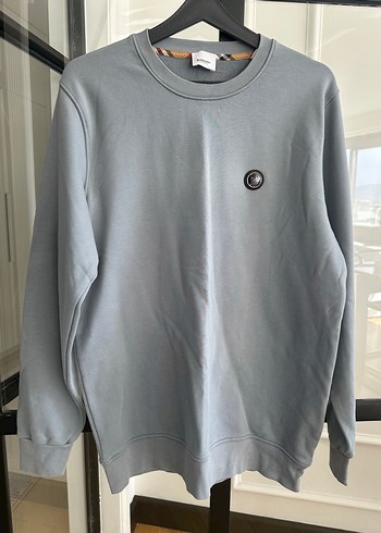Burberry Minimal Gri Bisiklet Yaka Sweatshirt