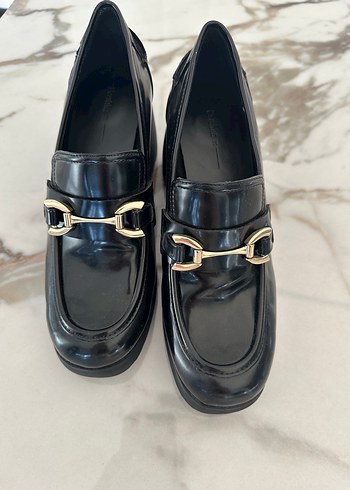 39 Beden Platform Topuklu Tokalı Kadın Loafer