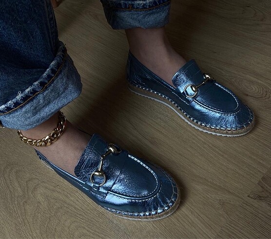 Mavi oxford ayakkabı
