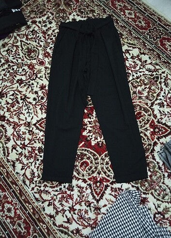 38 Beden siyah Renk Siyah kumaş pantolon 