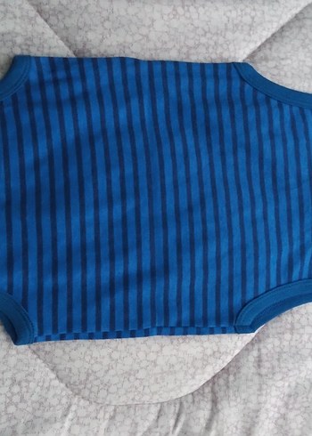 Mavi Çizgili Bebek Erkek bady - Görsel 4