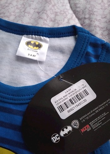 Mavi Çizgili Erkek Bebek Askılı Body - Görsel 5