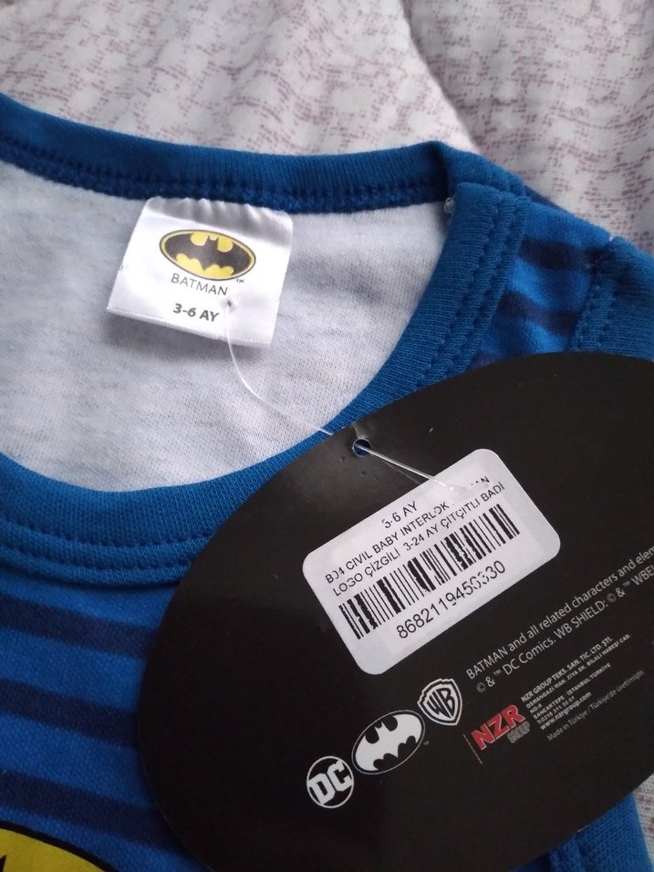 Mavi Çizgili Erkek Bebek Askılı Body - Görsel 5