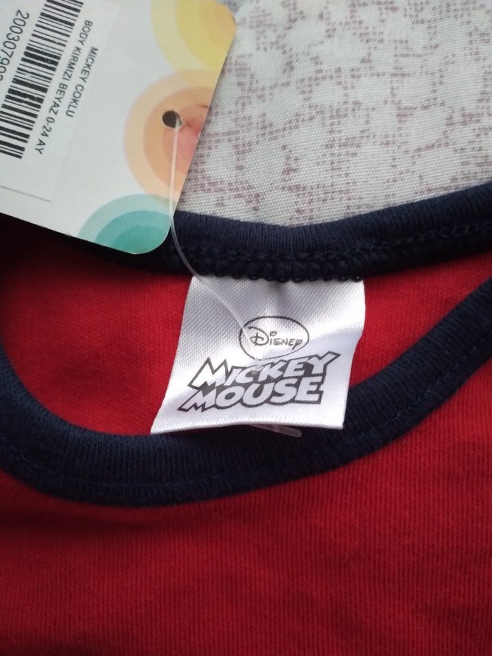 Kırmızı Baskılı Kısa Kollu Bebek Body - Görsel 3