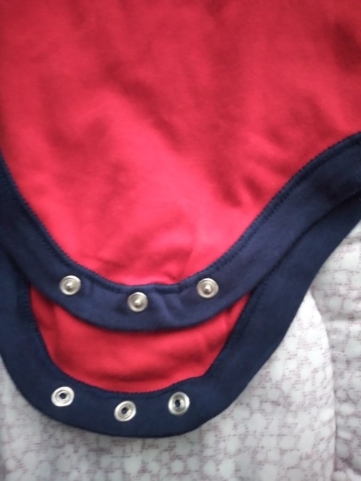 Kırmızı Baskılı Kısa Kollu Bebek Body - Görsel 5