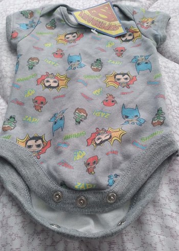 Desenli Gri Bebek Çıtçıtlı Body - Görsel 3