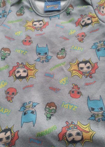 Desenli Gri Bebek Çıtçıtlı Body - Görsel 5