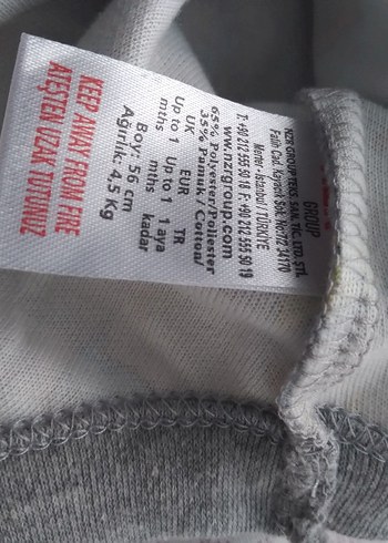 Desenli Gri Bebek Çıtçıtlı Body - Görsel 7