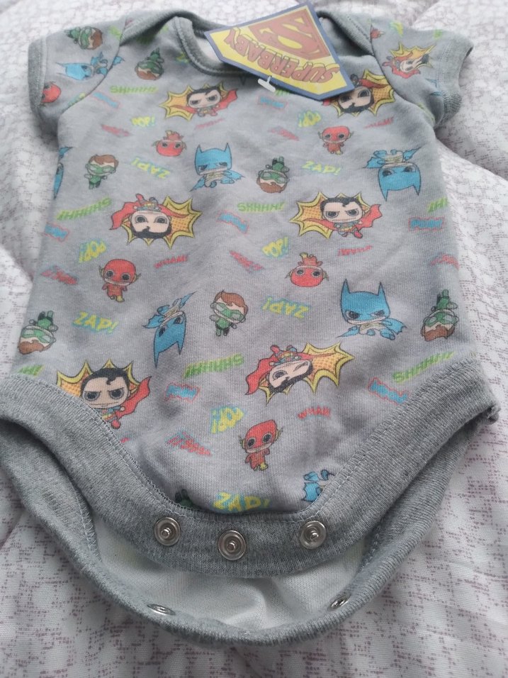 Desenli Gri Bebek Çıtçıtlı Body - Görsel 3