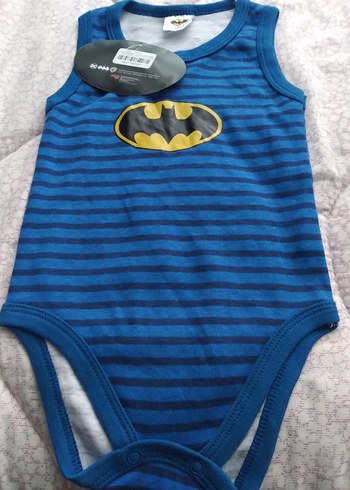 Çizgili Batman Baskılı Erkek Bebek Atlet Body - Görsel 3