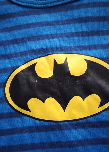 Çizgili Batman Baskılı Erkek Bebek Atlet Body - Görsel 6