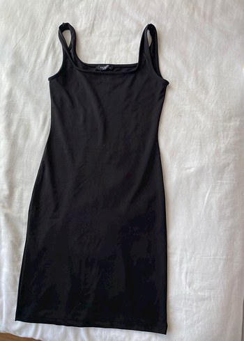 Siyah Midi Basic Kadın Elbise - Görsel 5