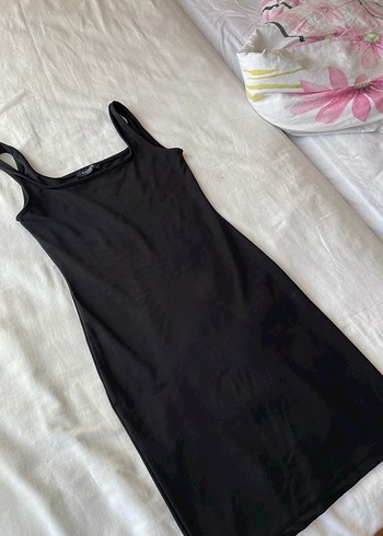 Siyah Midi Basic Kadın Elbise - Görsel 2