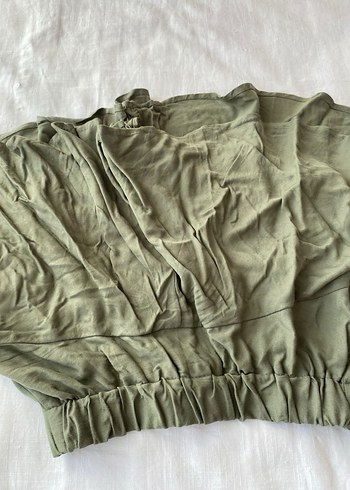 Kadın Haki Midi Keten Pileli Etek - Görsel 10