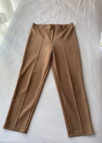 Kadın Bej Normal Boy Kumaş Pantolon - Görsel 2