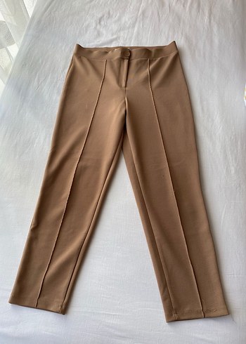 Kadın Bej Normal Boy Kumaş Pantolon - Görsel 3