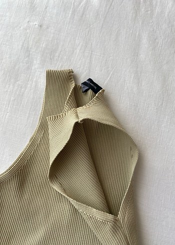 Bej Kolsuz Kadın Keten Bluz - Görsel 3