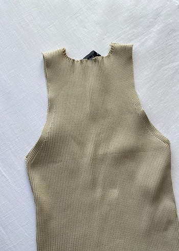 Bej Kolsuz Kadın Keten Bluz - Görsel 5