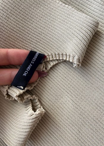 Bej Kolsuz Kadın Keten Bluz - Görsel 4