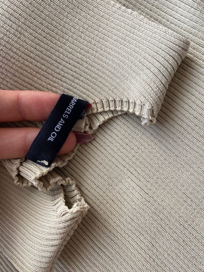 Bej Kolsuz Kadın Keten Bluz - Görsel 4