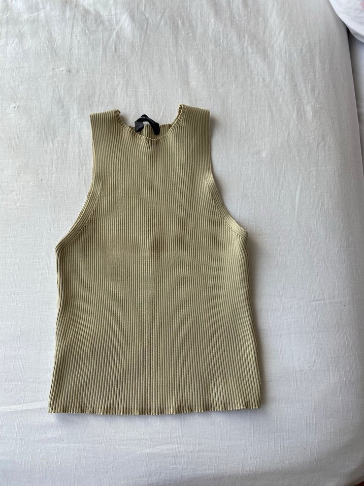 Bej Kolsuz Kadın Keten Bluz - Görsel 2