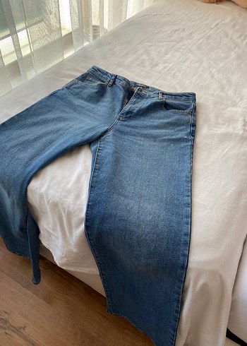 Loose Fit Midi Kadın Kot Pantolon - Görsel 13