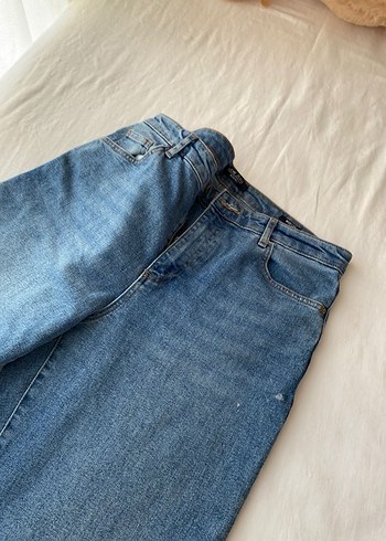 Loose Fit Midi Kadın Kot Pantolon - Görsel 10