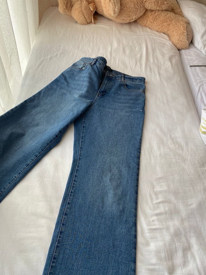 Loose Fit Midi Kadın Kot Pantolon - Görsel 3