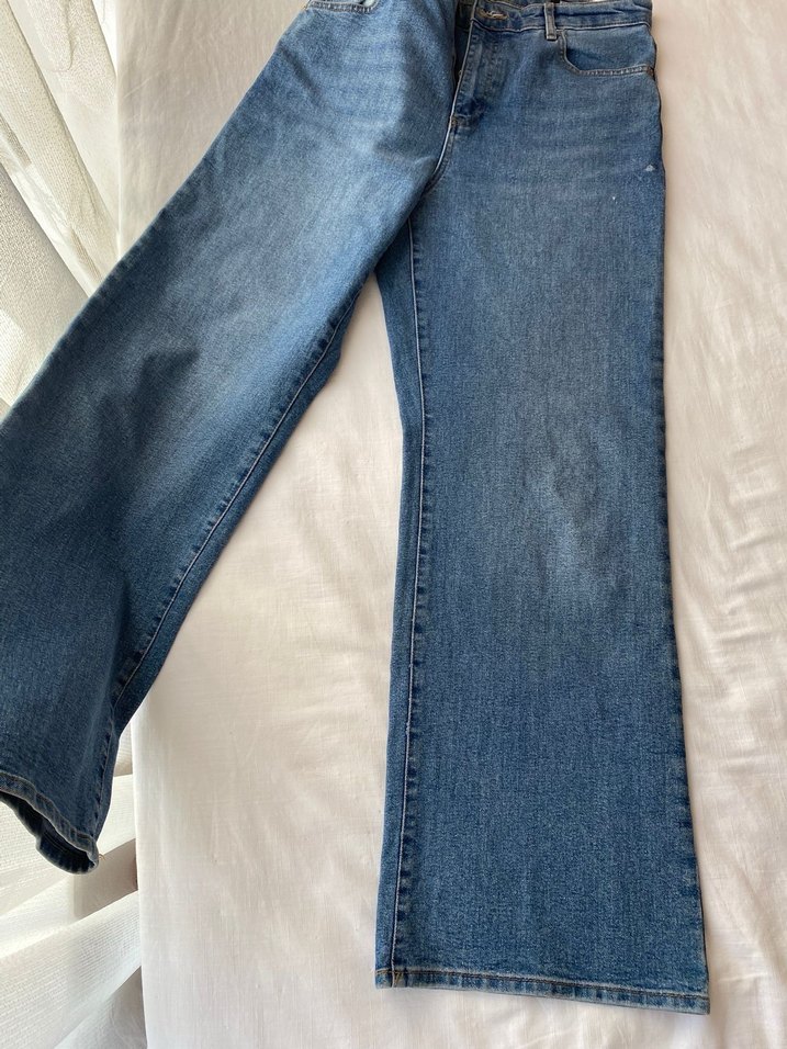 Loose Fit Midi Kadın Kot Pantolon - Görsel 5