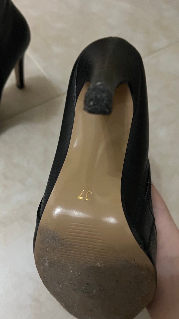 Siyah Deri İnce Topuklu Fermuarlı Bot - Görsel 5